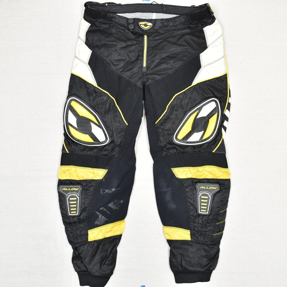 Alloy MX-1 Men's Jogger Racing Pants Motorcycle Padding Nylon Black Size 36